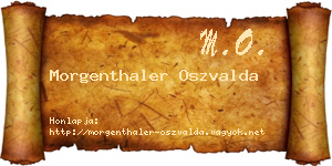 Morgenthaler Oszvalda névjegykártya